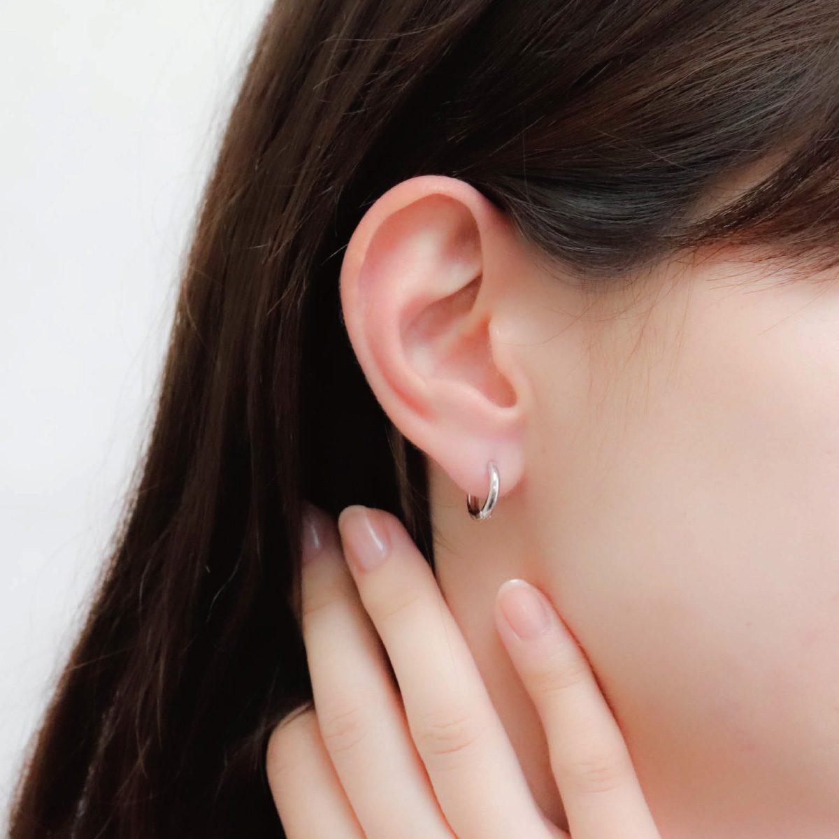 ピアス フープ レディース 両耳用 シルバー925 プラチナ加工 ニッケル
