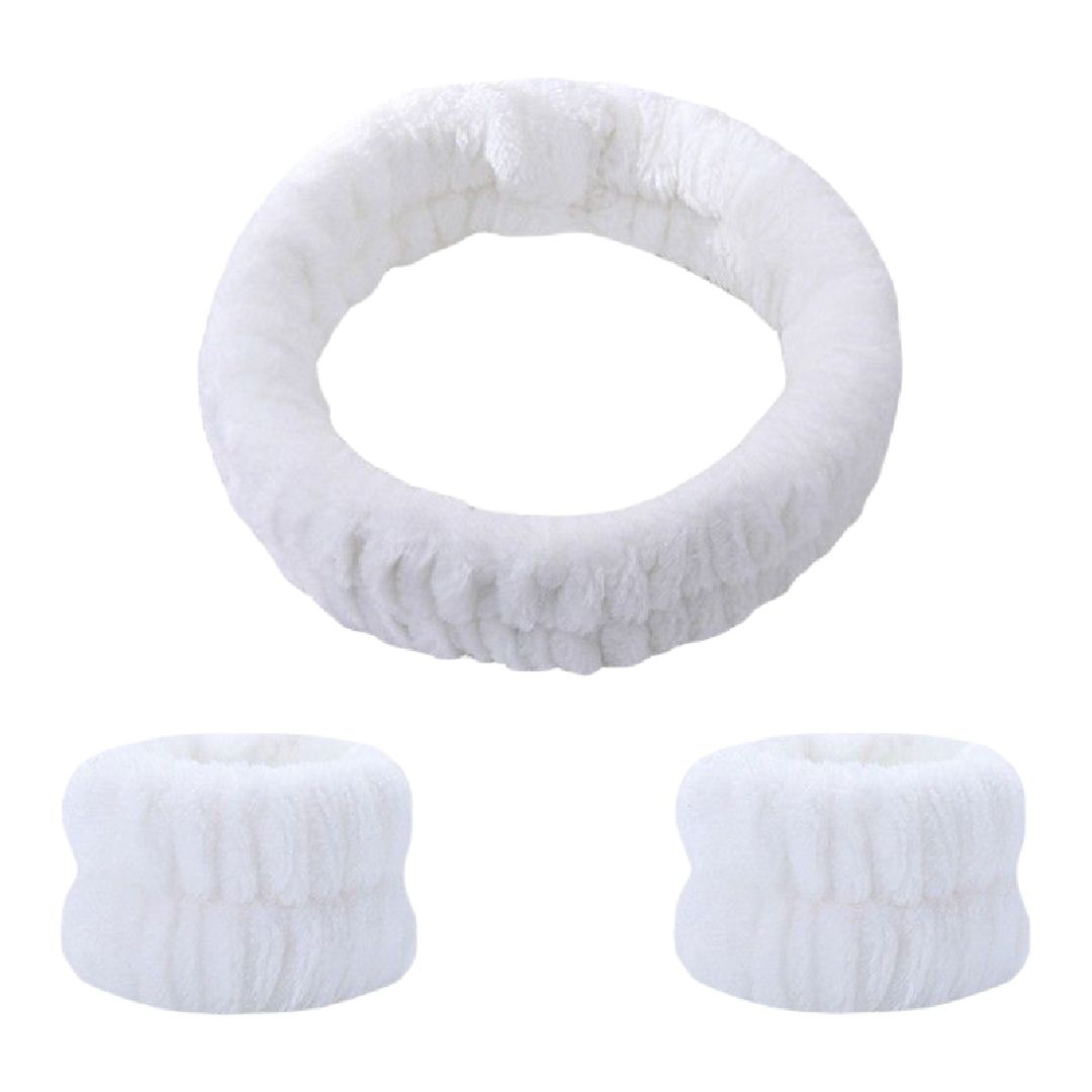 ヘアバンド リストバンド 2点セット 吸水 ふわふわ 洗顔 洗顔用