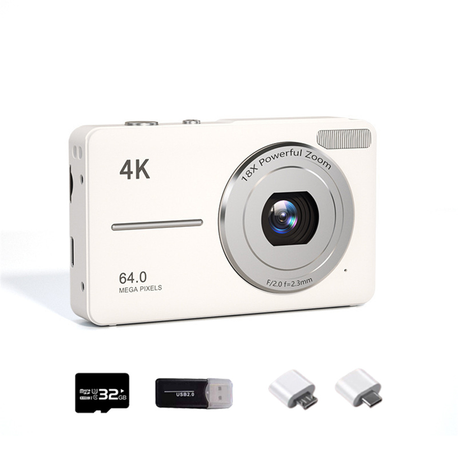 デジタルカメラ デジカメ 4K 18倍デジタルズーム トイカメラ 6400万