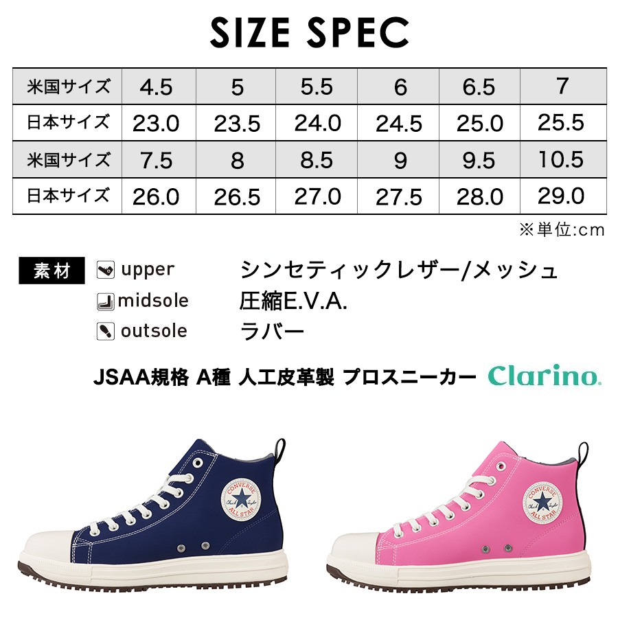 2025春夏新作 コンバース CPD ALL STAR PS Z HI オールスター 安全靴