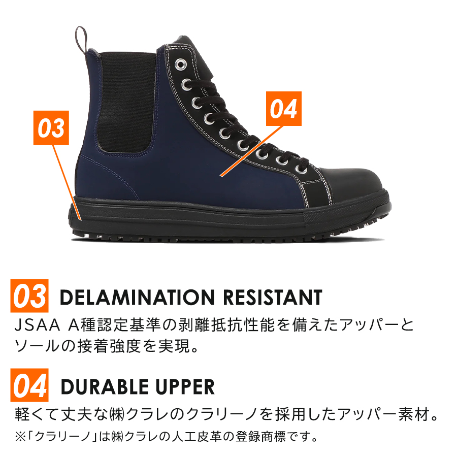 コンバース CPD ALL STAR PS SIDEGORE HI ネイビー セーフティシューズ