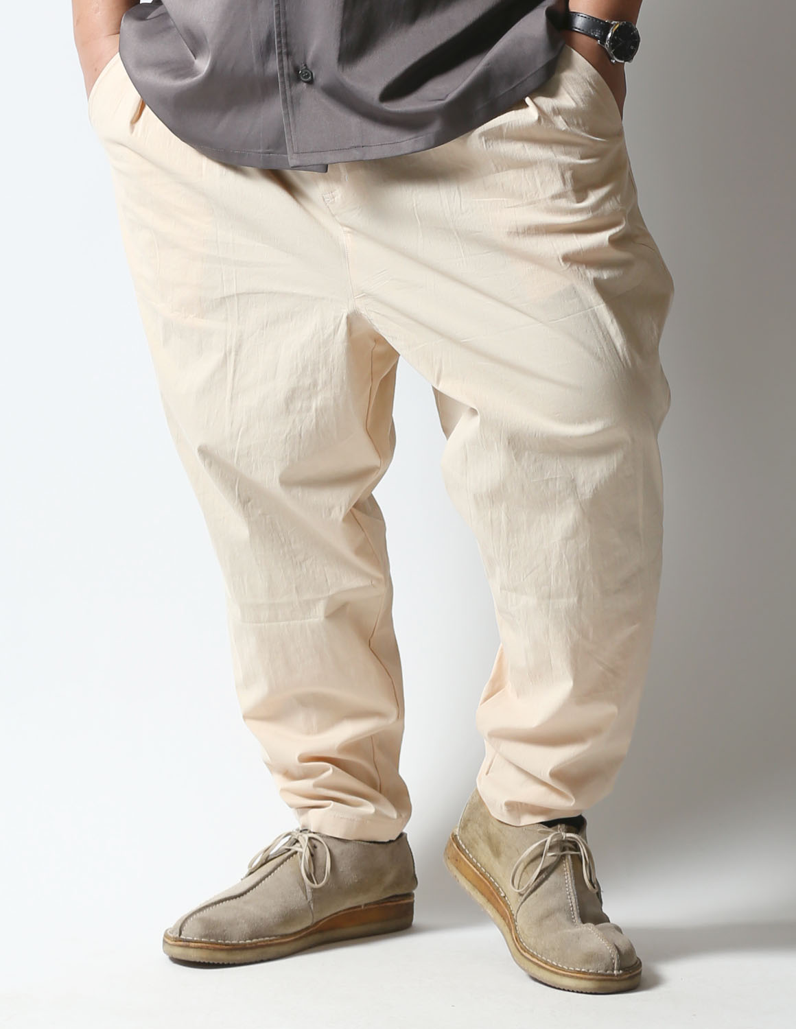 大きいサイズ メンズ サルエルパンツ ストレッチ ズボン 2L 3L 4L 5L