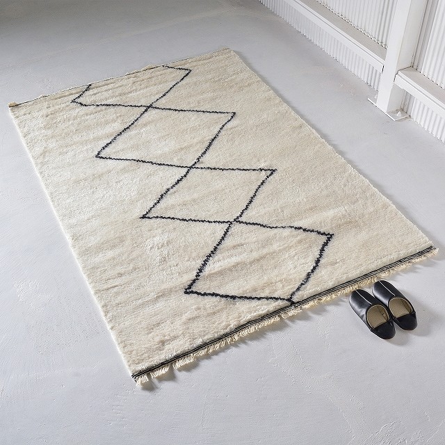 ラグ モロッカン モロッカン柄 ベニワレン モロッコ モロッコ柄 手織り