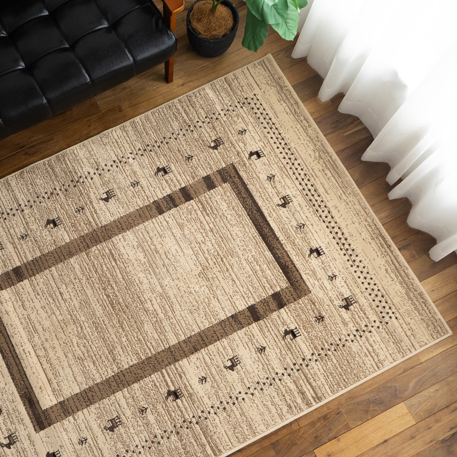 サヤンサヤン ギャベ 風 ラグ 80×150 約1畳 ウィルトン 織