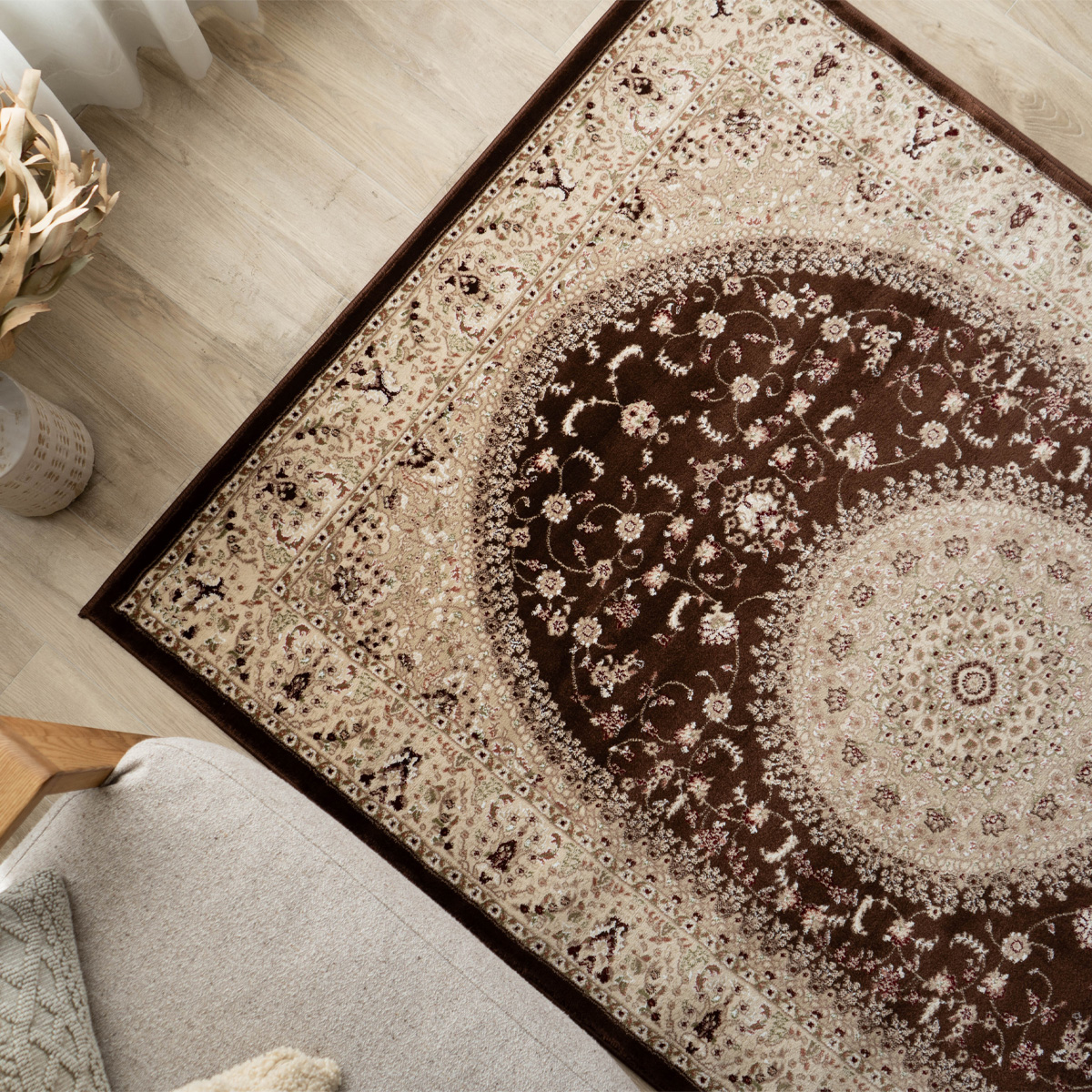 サヤンサヤン ラグ 1.5畳 133×195 じゅうたん 高級 ペルシャ絨毯 柄