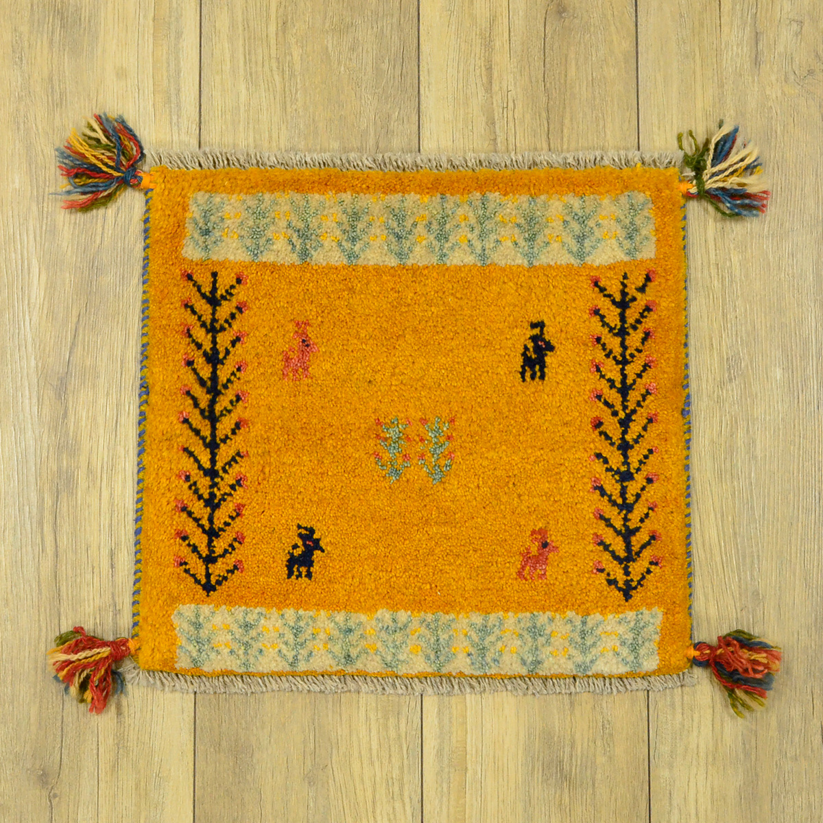 サヤンサヤン ギャッベ 座布団 イラン ギャベ ペルシャ 約 40x40cm