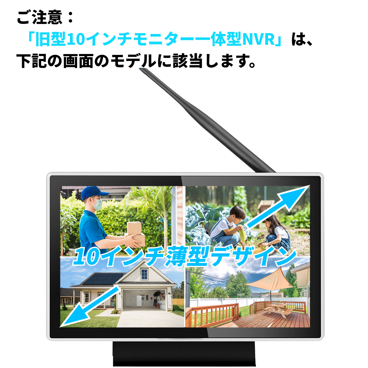 OOSSXX 10インチモニター 一体型録画機 NVR モニター付き 10インチ