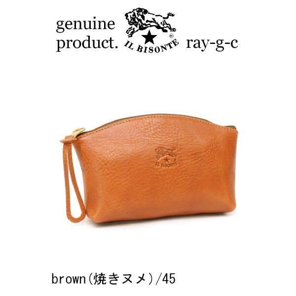 IL BISONTE（イルビゾンテ） ポーチ レザー ラウンドトップ ポーチ