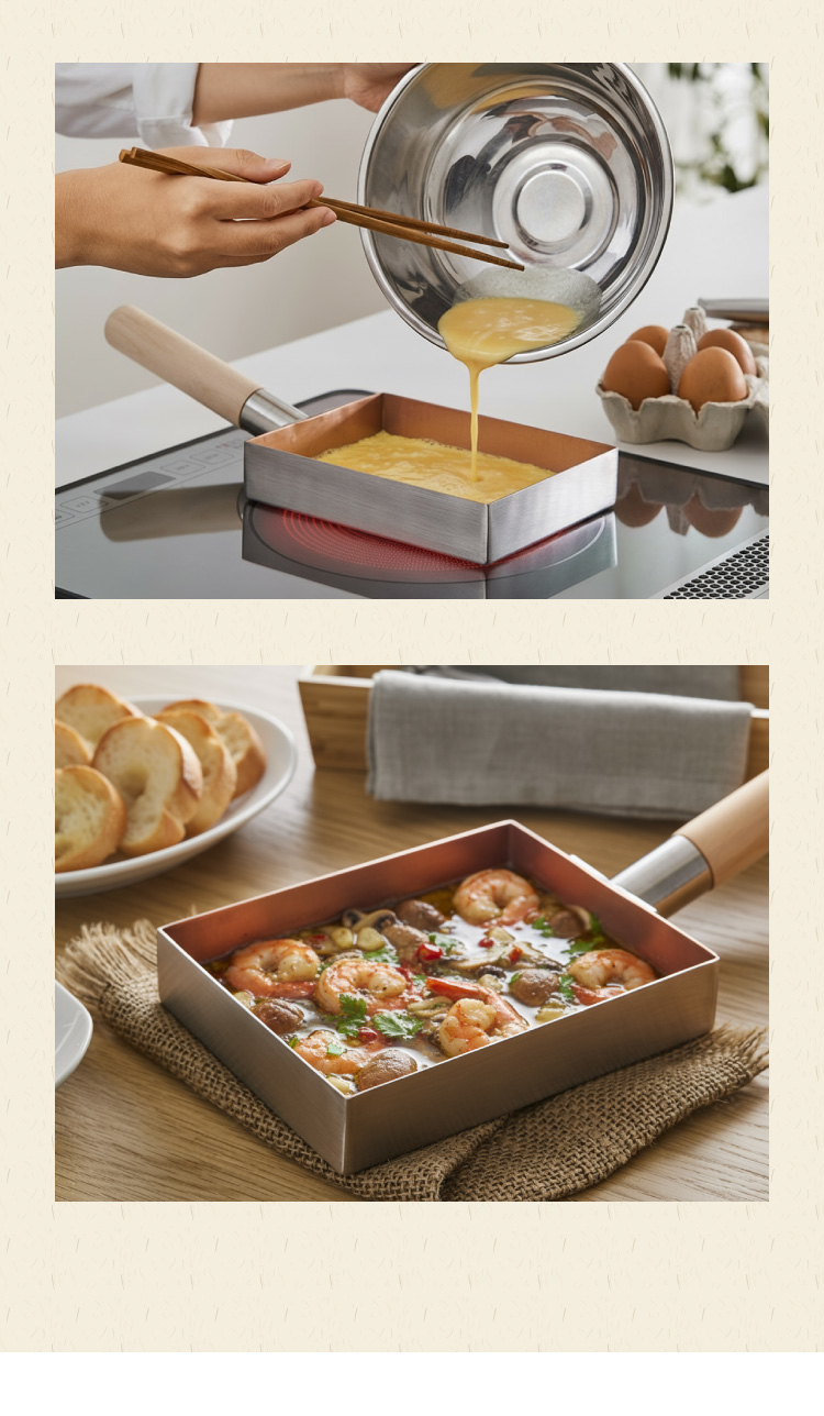 日本製 燕三条 銅の卵焼き器 20年保証 銅製 卵焼き器 IH対応 フジノス