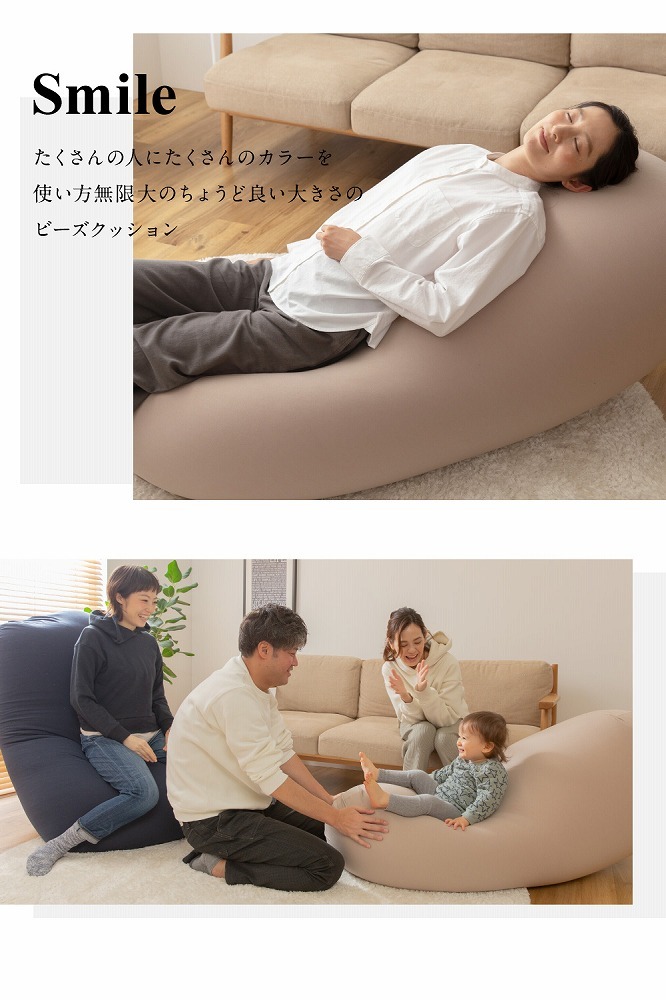 ナイスデイ ビーズクッション 特大 日本製 極み MAX ヌードクッション+