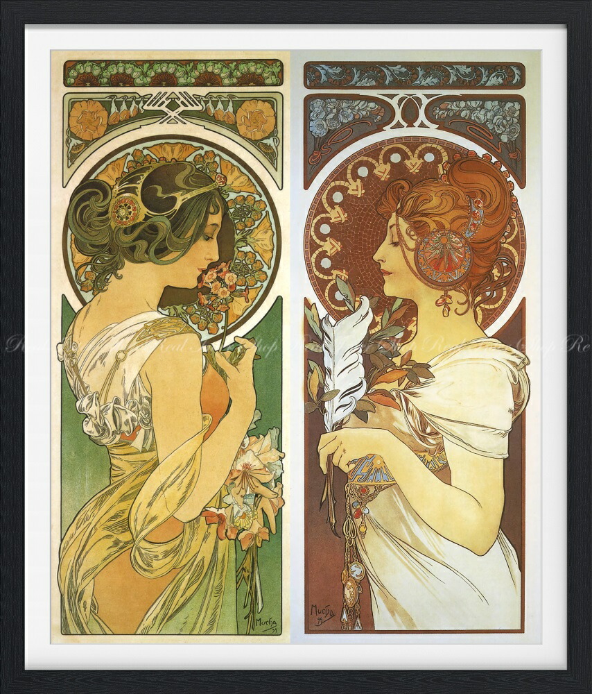 絵画風 壁紙ポスター 【コラージュ版】 アルフォンス・ミュシャ 桜草