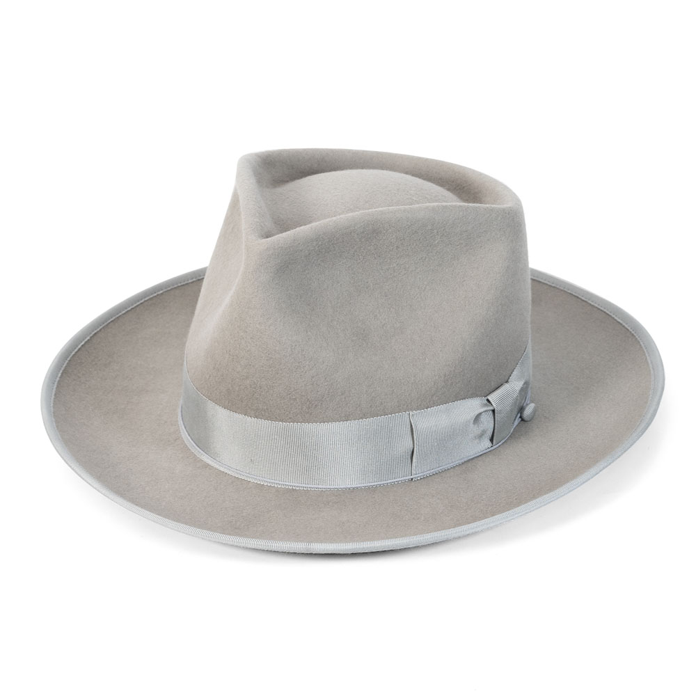 ウール フェルト ヴィンテージ スタイル オープンクラウン つば広