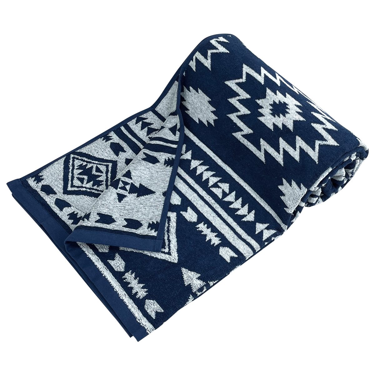 REVEUR タオルケット ダブル エジプト綿100％ オルテガ柄 夏掛け 肌