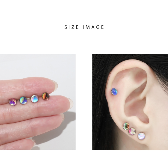 凛 RIN ボディピアス 軟骨 16G オーロラ シンプル セカンドピアス 金属