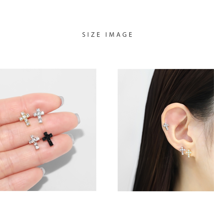 凛 RIN ボディピアス クロス 軟骨ピアス 十字架 14G 16G メンズ