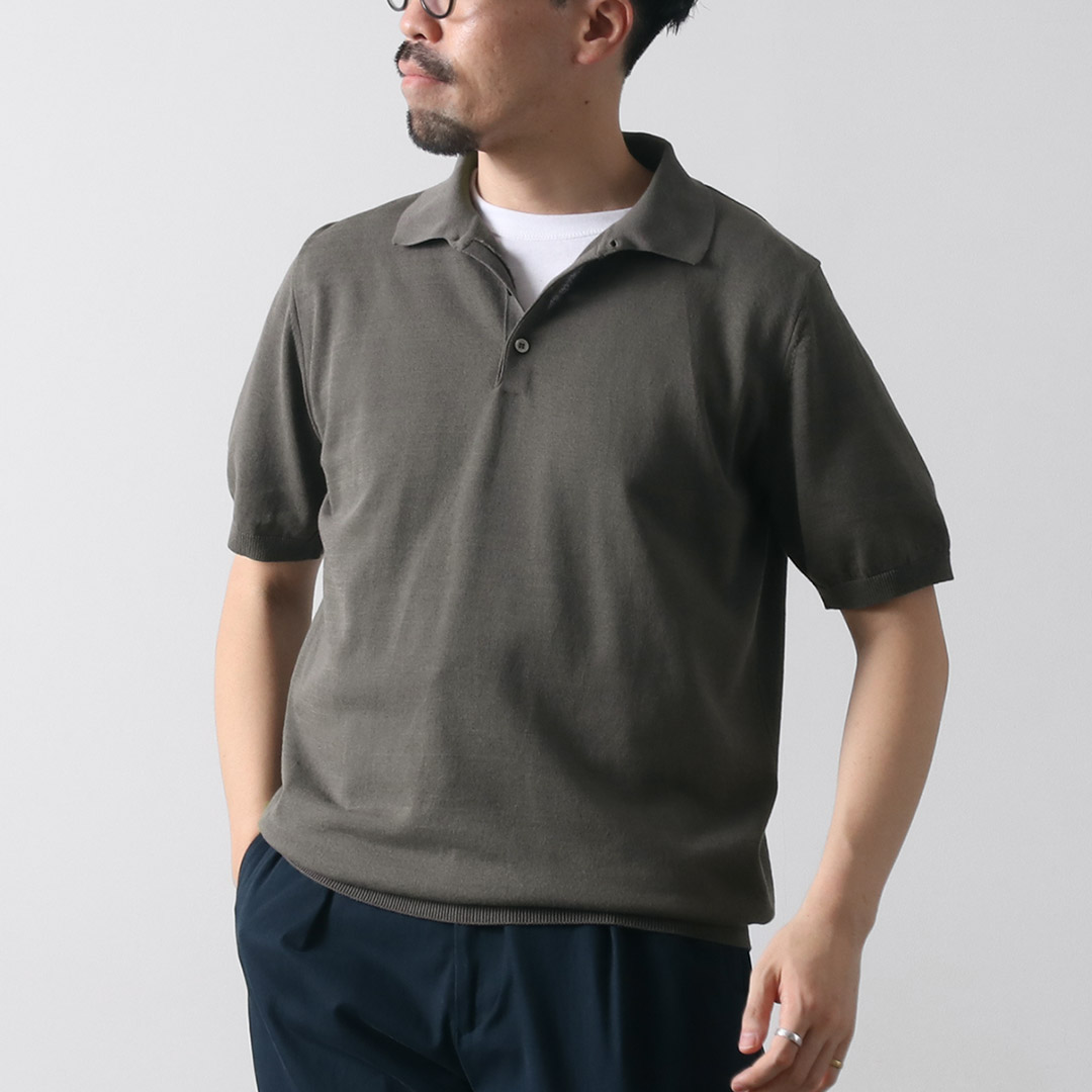 MOONCASTLE（ムーンキャッスル） アイスコットン ニットポロシャツ