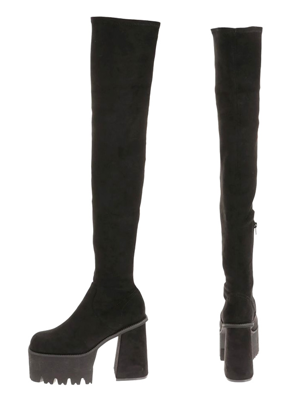 EMODA（エモダ） 厚底 ブーツ スクエア フィット ロング ブーツ