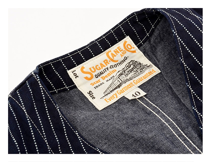 SUGAR CANE シュガーケーン ウォバッシュ ストライプ ベスト メンズ