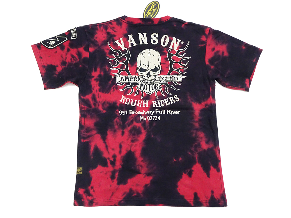 VANSON（バンソン） Tシャツ スカル ファイアーパータン 刺繍