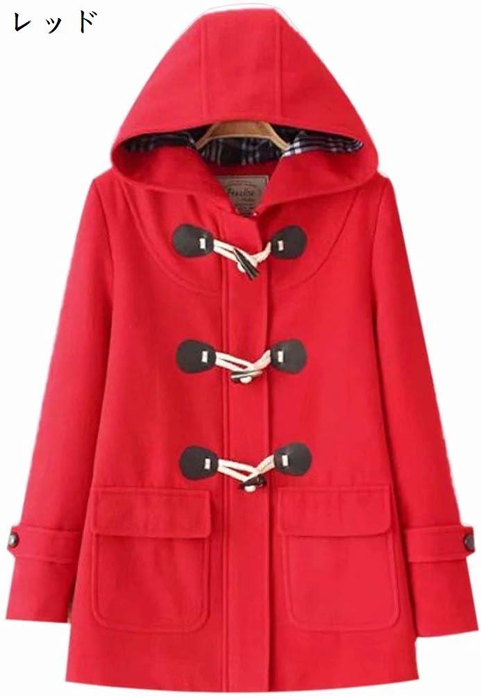 コート ダッフルコート アウター ウールコート フード付き ショート丈