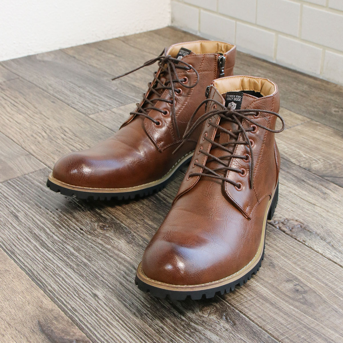 ワークブーツ メンズ 防水 防滑 軽量 レースアップ ブーツ サイド