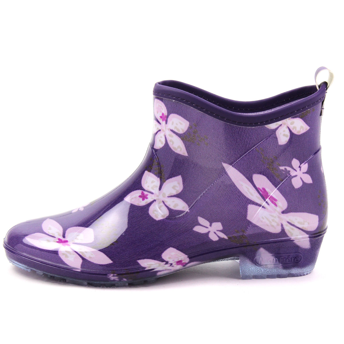 OLLEBOREBLA カラフル プリント ショート レイン ブーツ L 紫