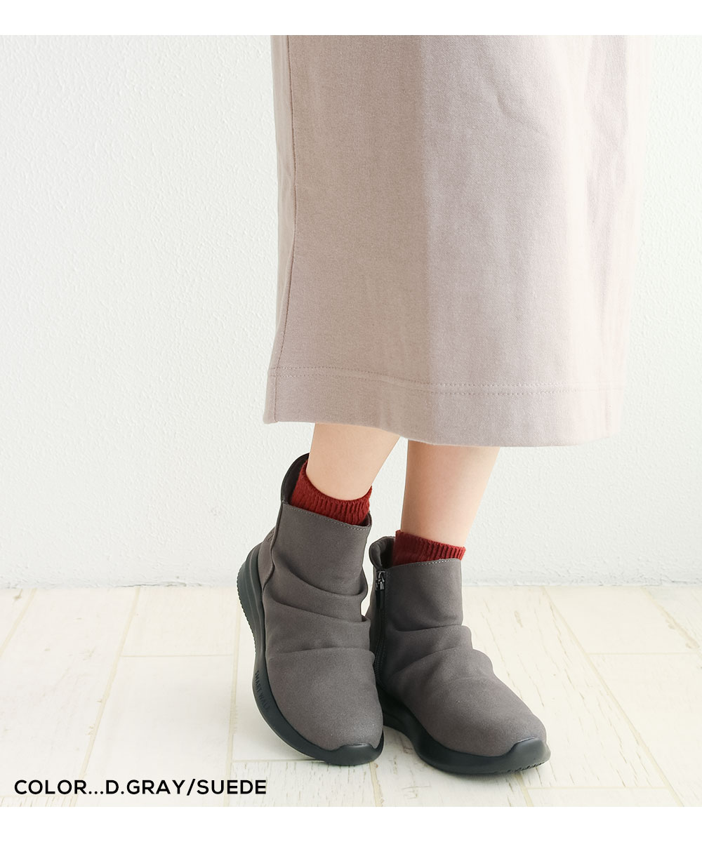 ブーツ レディース ショートブーツ サイドファスナー ツボ押し 凸凹