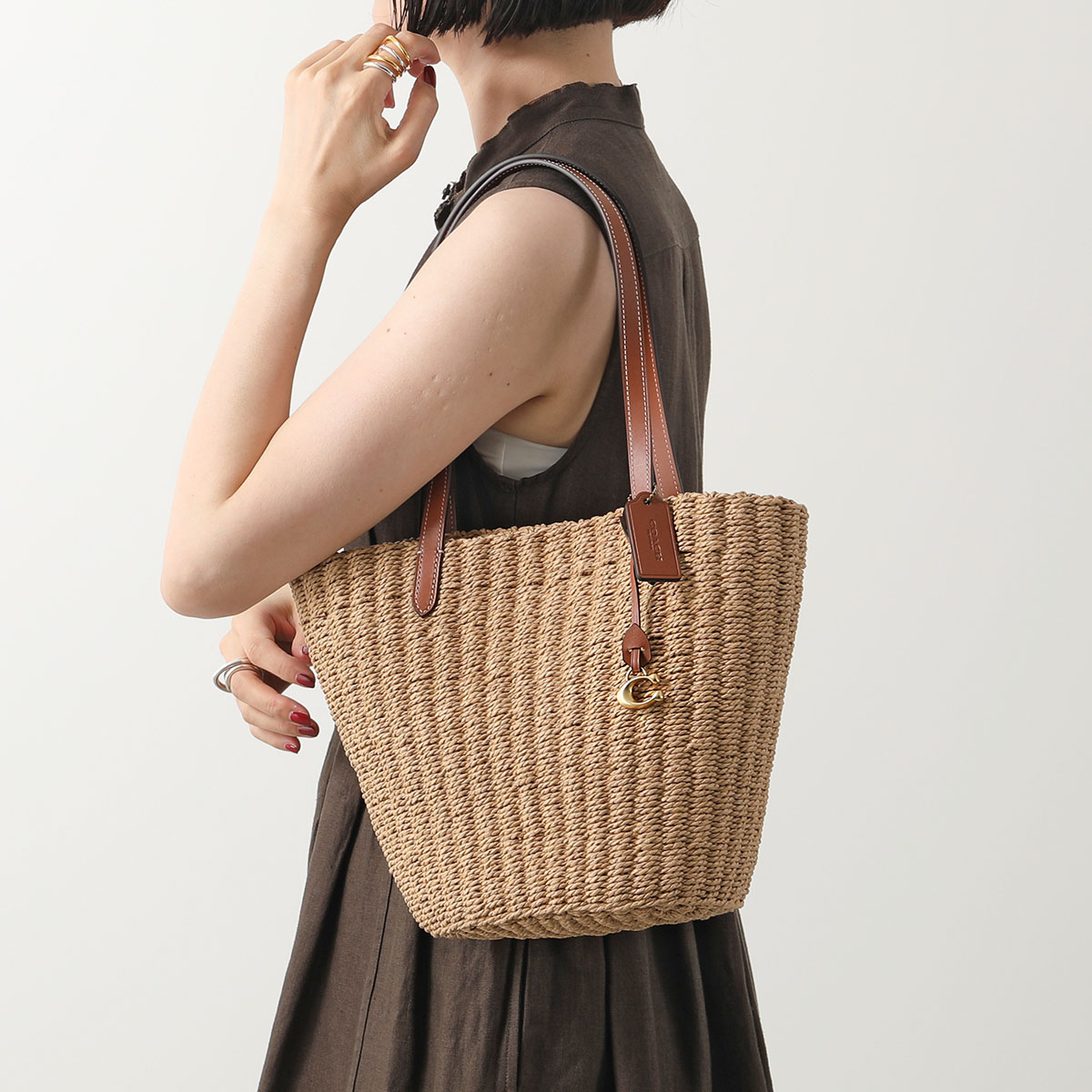 COACH（コーチ） かごバッグ SM STRAW TOTE CQ785 レディース スモール