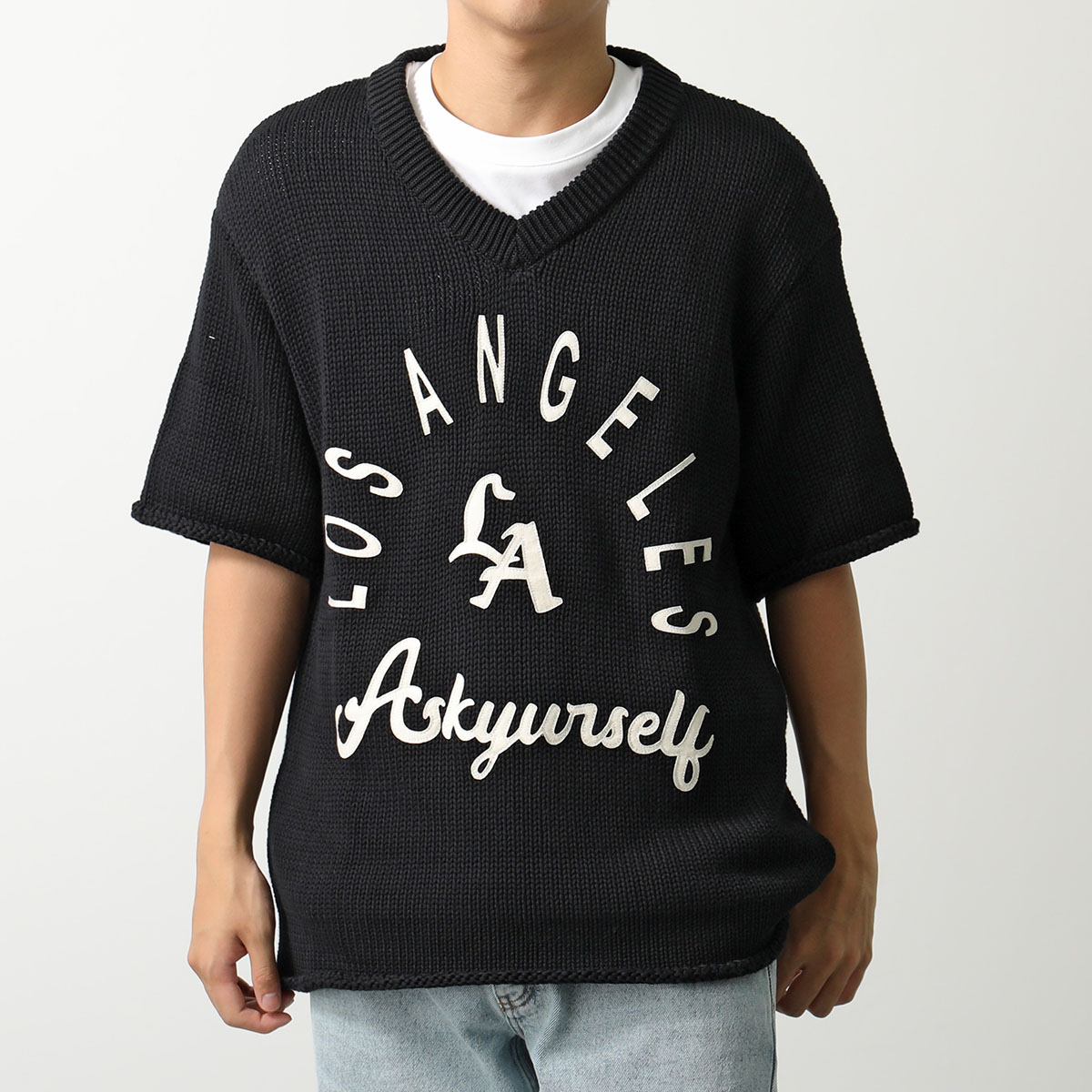 ASKYURSELF アスクユアセルフ ニット WARM UP KNIT JERSEY メンズ