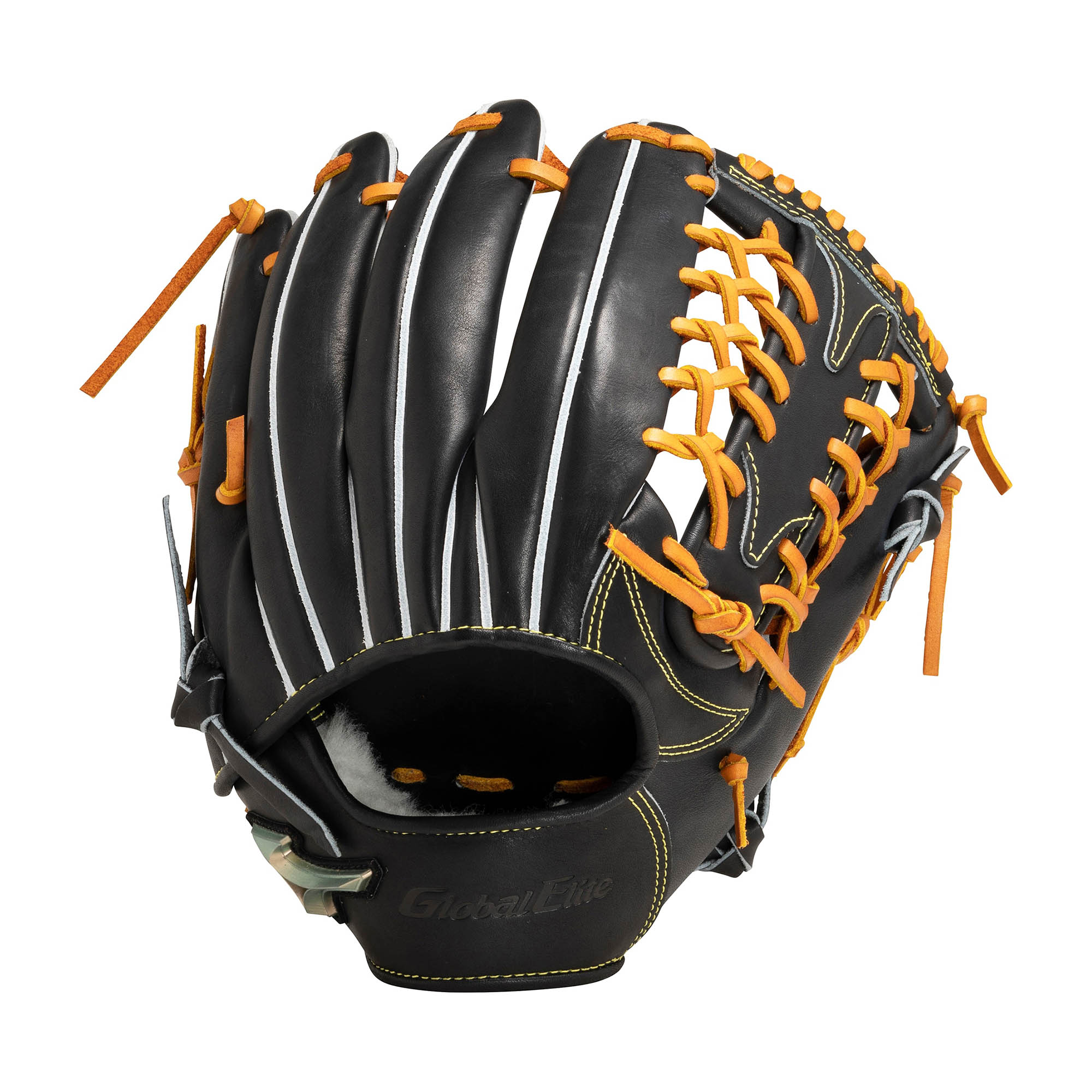 野球 Mizuno 軟式グローブ ブラック/オレンジ 収納袋付き グローブ