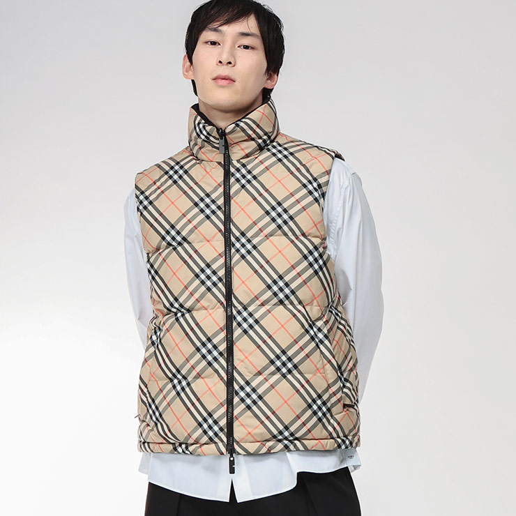 BURBERRY（バーバリー） ダウン ベスト メンズ ロゴ リバーシブル