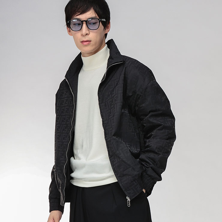 FENDI（フェンディ） ブルゾン メンズ 総柄 ロゴ ズッカ柄 スタンド