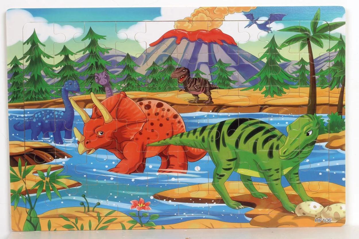 60ピース木製パズル ジグソーパズル 子供向けパズル 知育玩具 クルマ