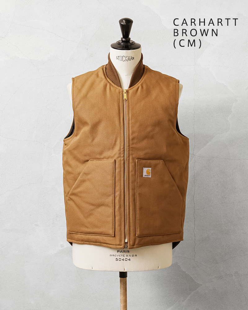 Carhartt ダックベスト 00s当時物 フェードキャメル中綿キルトXL相当