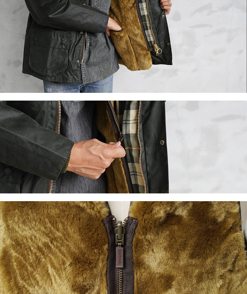 Barbour（バブアー） MLI0035 フロントジップ FUR LINER（ファー