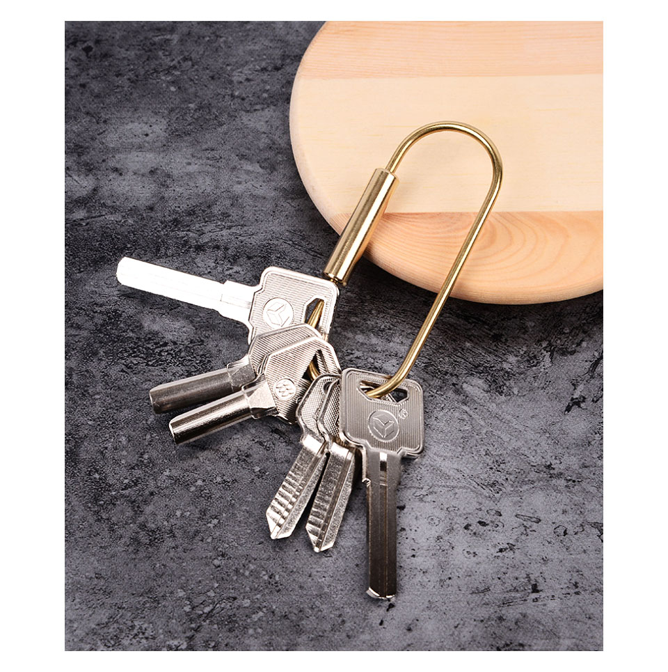 ネジカラビナ カラビナキーホルダー 真鍮 キーリング ネジロック