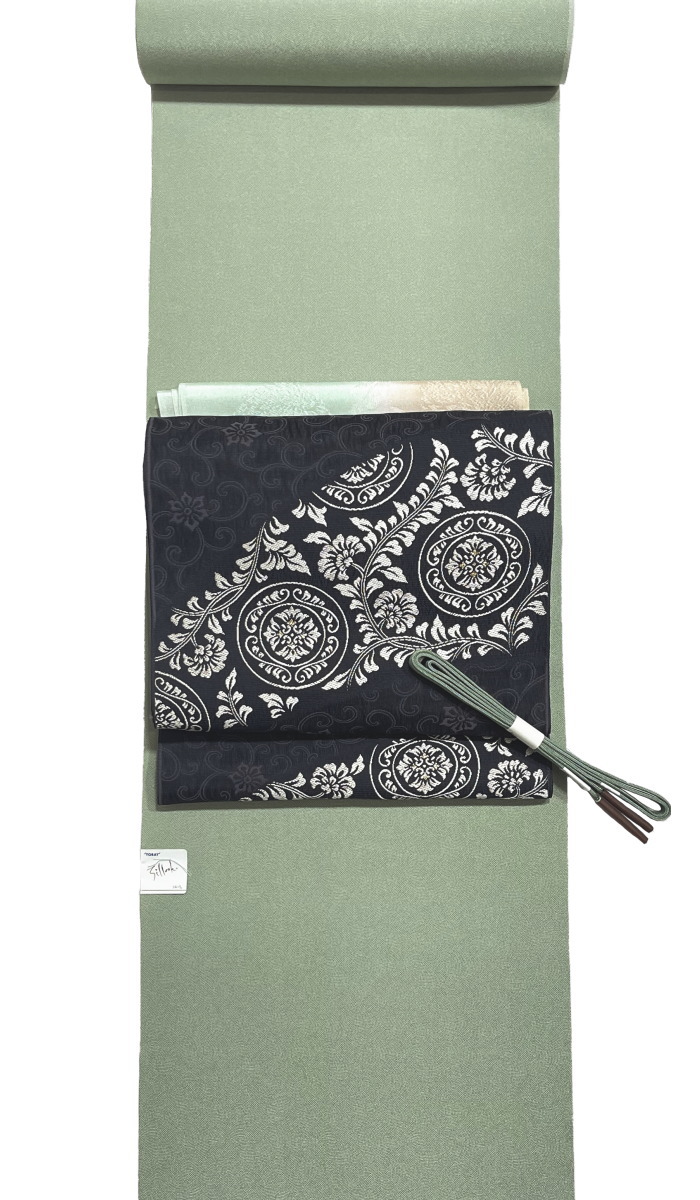 名古屋帯 正絹 九寸帯 14 グレー 入学式 送料無料 九寸名古屋帯 西陣