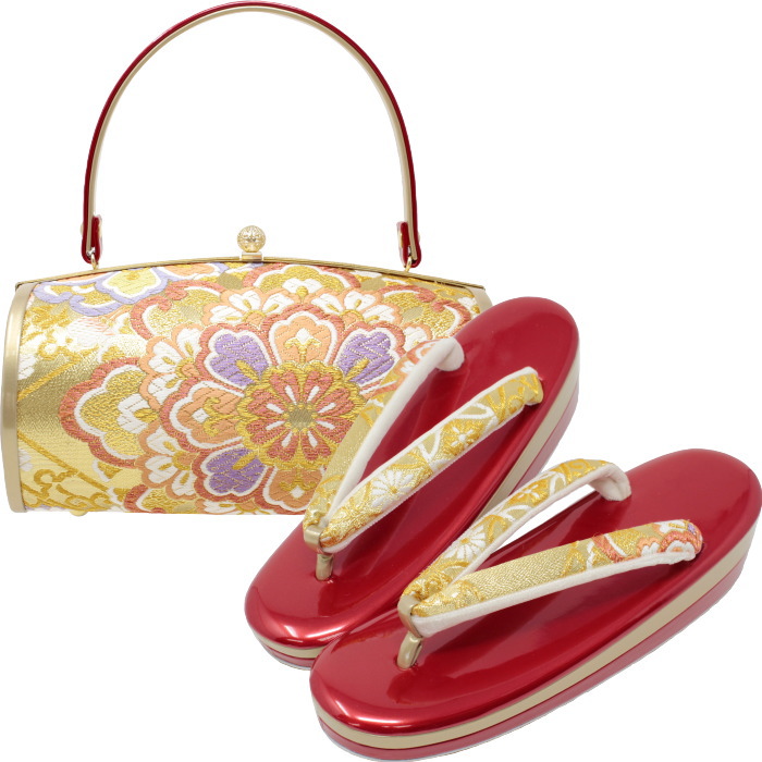 成人式 草履バッグセット 振袖用 万里小路 07 2L 大きいサイズ 正絹