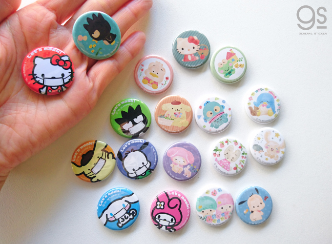 ハローキティ キャラクター缶バッジ サンリオ レトロ かわいい 32mm