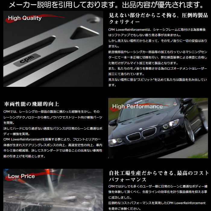 CPM Lower Reinforcement ミニ F54 ロア レインフォースメント CLRF