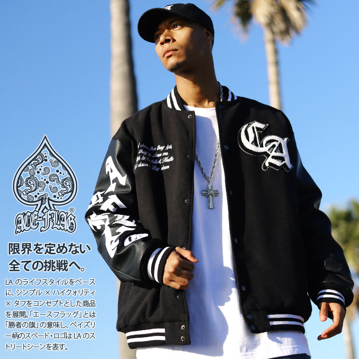 ACEFLAG（エースフラッグ） アウター 長袖 スタジャン ブルゾン レザー