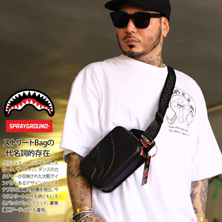 SPRAY GROUND バッグ ワンショルダーバッグ 縦型 メンズ レディース 黒