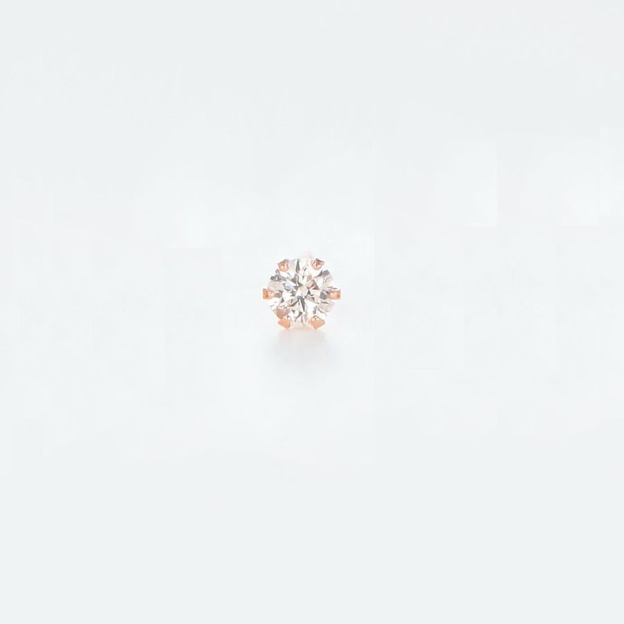 PG ダイヤモンド ピアス 片耳 レディース K18 一粒 0.05カラット 18金