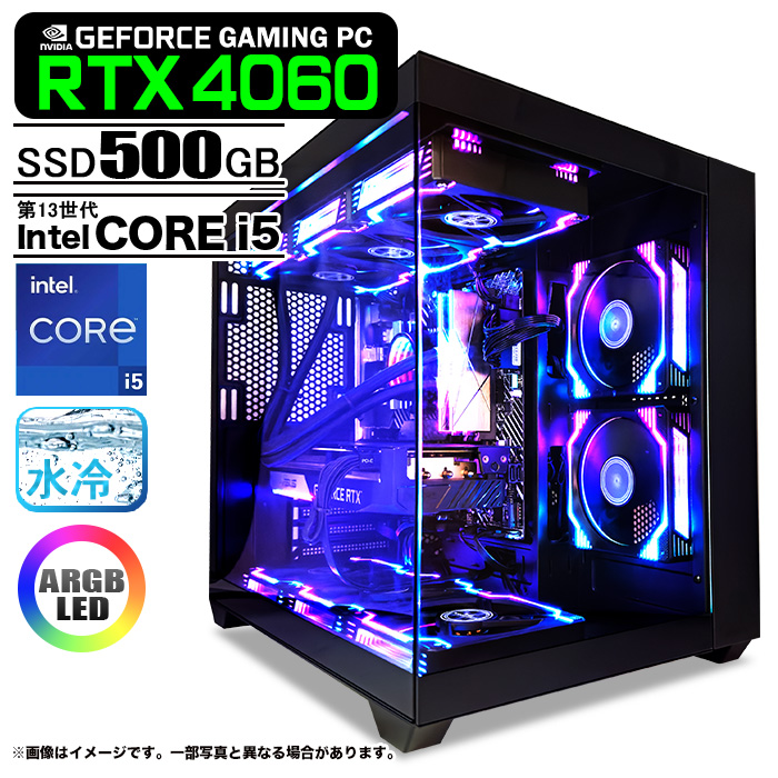 PASOUL ゲーミングPC 黒海景房シームレス HJF-ATX（BK）水冷 GeForce