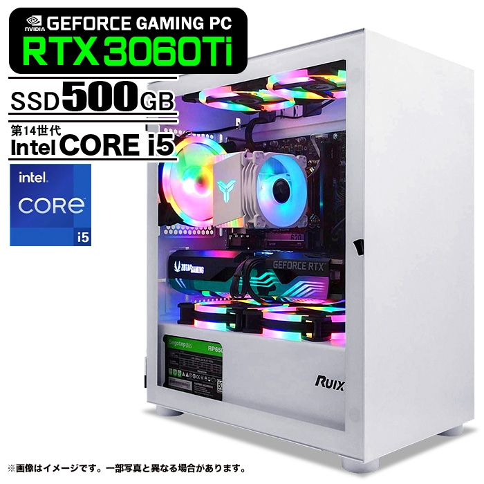 PASOUL ゲーミングPC ホワイト GeForce RTX3060Ti 第14世代 Corei5