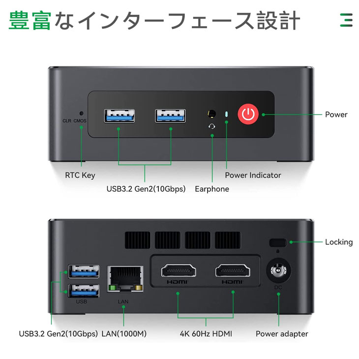 新品未使用】TRIGKEY Green G4-N95 超小型 デスクトップパソコン Win11