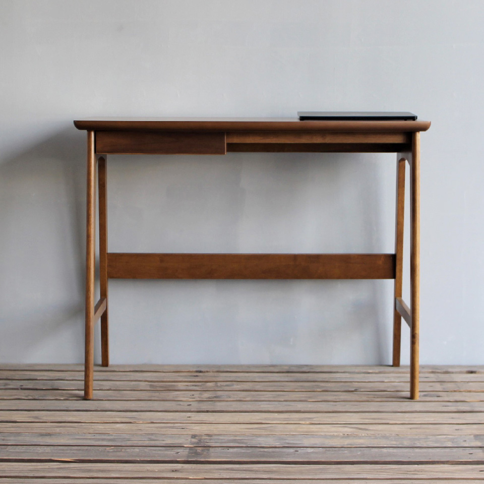 デスク 木製 幅90cm ウォールナット ブラウン おしゃれ 学習机