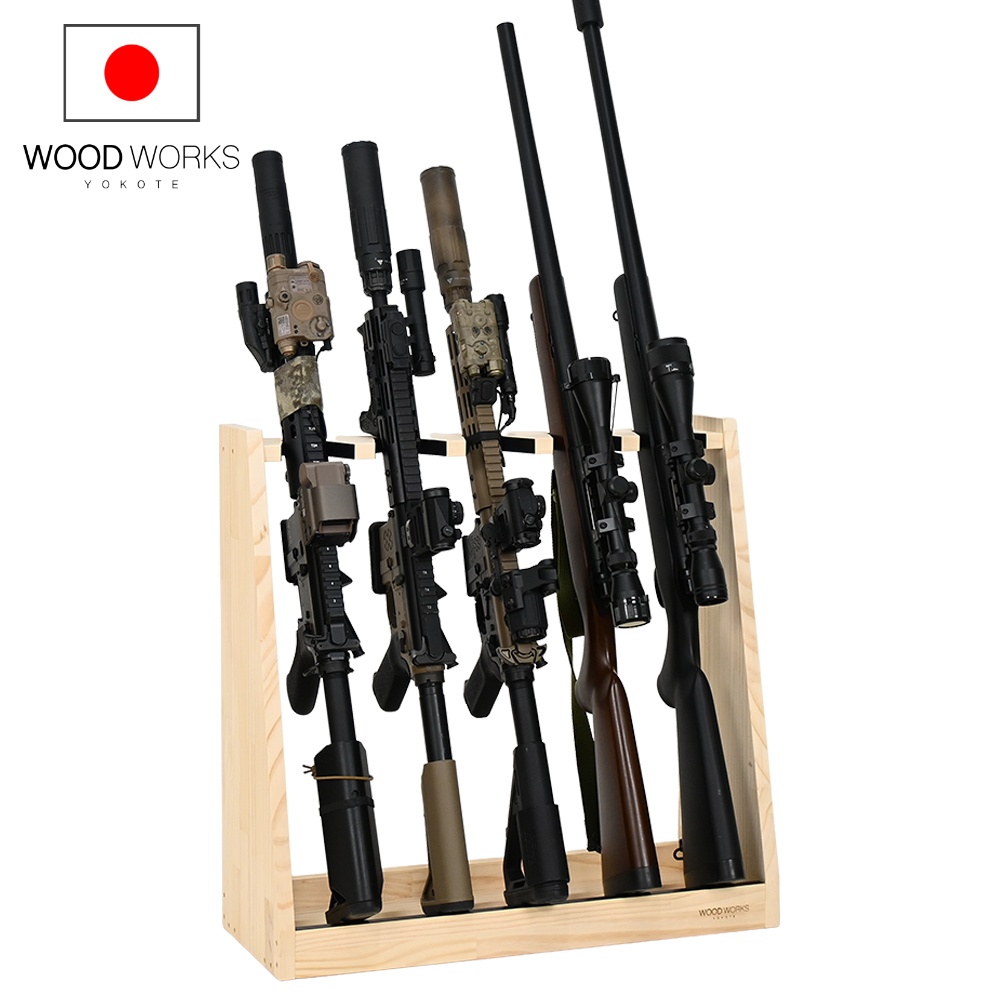 WOODWORKS ガンラック 5丁掛 ( 色：ナチュラル) 木製 日本製