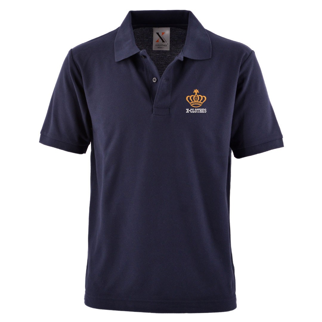 王冠 刺繍 メンズ ポロシャツ 半袖 服 グッズ クラウン 傘 雨 得トク