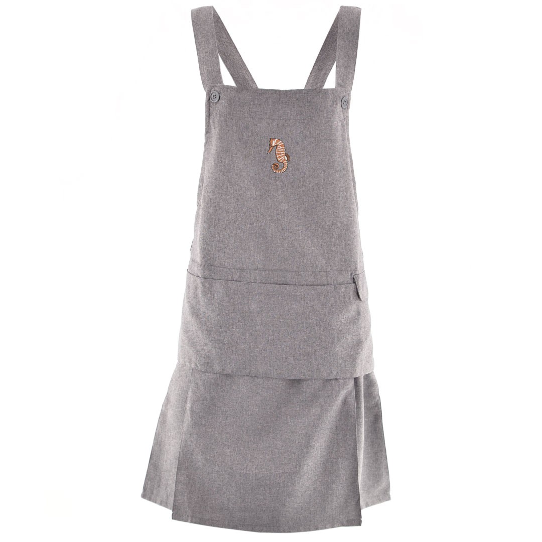 シマエナガ ワンポイント 刺繍 エプロン プリーツエプロン グッズ